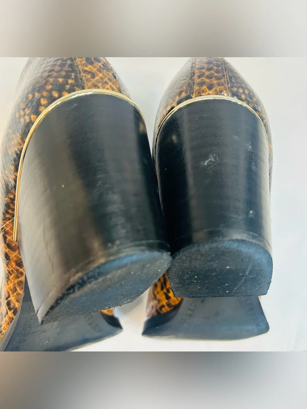 Bleecker & Bond “Lydia”  Snakeskin Print Pointed Slip-On Ankle Booties